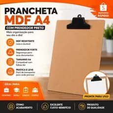 Prancheta Madeira Eucatex Ofício Com Garra Plástica