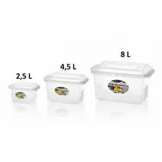 Caixa Organizadora Plástica 2,5L 4,5L 8L com Tampa e Trava – Box Transparente Multiuso Resistente