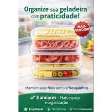 Porta frios empilhável Organizador de Geladeira