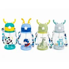 Garrafa Infantil 500ml com Canudo e Alça | Antivazamento | BPA Free | Escolar