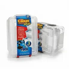 Kit 3 Caixas Organizadoras Plásticas Transparentes Reforçadas - Diversos Tamanhos