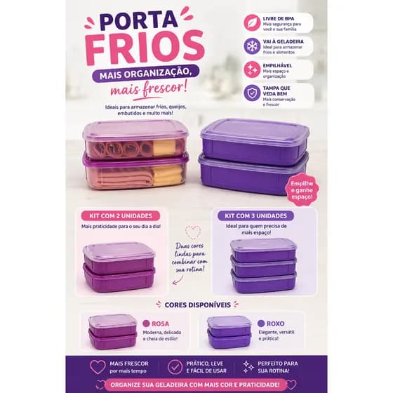 Porta Frios empilhável Colorido