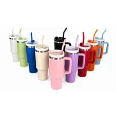 Copo Térmico 1200ml Inox com Alça e Canudo de Metal | Quente e Frio