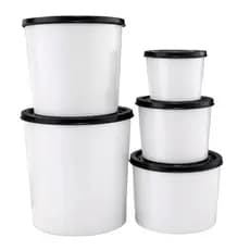 Kit 5 Porta Mantimentos Plástico Liso Organizador Cozinha Potes para Alimentos
