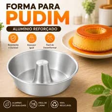 Forma para Pudim Alumínio 1 Litro Alta Qualidade para Bolos e Pudins Kit 1 2 3 Unidades