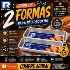 Forma de Pão Alumínio Kit 2 Unidades 1L e 1,4L Alta Durabilidade