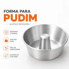 Forma de Pudim Alumínio 1L Redonda com Furo Central Resistente 1 2 ou 3 Unidades