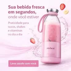 Liquidificador Portátil USB 500ml Recarregável 2 em 1 Garrafa Mixer Mini Blender Academia Suco Rosa