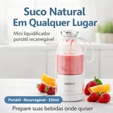 Liquidificador Portátil USB 350ml Recarregável 2 em 1 Garrafa Mixer Mini Blender Academia Suco Branca