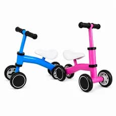 Bicicleta Infantil Equilibrio 4 Roda Bike Sem Pedal Primeiros Passos Criança Rosa Azul Menina Menino