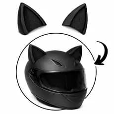 Par Orelhas de Gato para Capacete Moto Headset Gamer Dupla Face Universal 3D