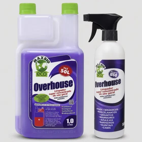 Kit Overhouse Maxbio Limpador Concentrado Pisos Superfícies Multiuso Neutralizador De Odores