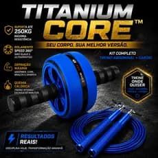 Kit Roda Abdominal Profissional + Corda Speed Aço Crossfit Treino Em Casa Abdômen Fitness Emagrece