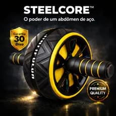 Roda Abdominal STEELCORE™ Aço Premium – Treino Completo em Casa e em Qualquer Lugar