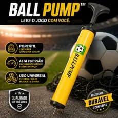 Bomba De Ar Portátil Ball Pump™ Inflador Bola Bomba de Encher Bola Futebol Vôlei Basquete Com Bico