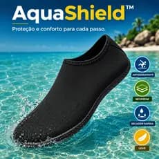 AquaShield Sapatilha Aquática Antiderrapante Unissex Praia Cachoeira Piscina Beach Tennis Neoprene Leve