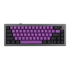 Teclado Epomaker EK68 Black Purple Mecânico Switch Wisteria Linear RGB Hot Swap Compacto Gamer Setup Premium