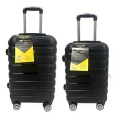Kit Malas Viagem Rodinhas 18 E 20 Polegadas Preta Conjunto Resistente Leve