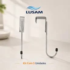 Gancho de Porta Premium Kit 5, 10 ou 15 Unidades Organizador Multiuso Aço Reforçado