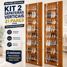 Kit 2 Sapateiras Porta 21 Pares Organizador Vertical em Aço