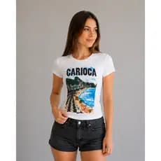 Baby Look Moda Latino-tropical Feminina Diversas Estampas 100% Algodão