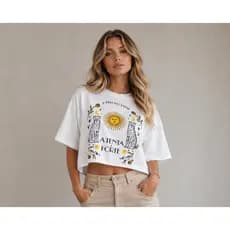 Cropped Oversized Moda Feminina Tropical Diversas Estampas 100% Algodão