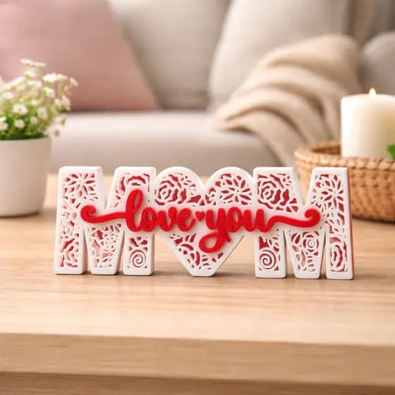Enfeite Mãe Love You Letreiro Decorativo Mesa Presente Dia das Mães Decoração Sala Quarto
