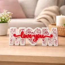 Enfeite Mãe Love You Letreiro Decorativo Mesa Presente Dia das Mães Decoração Sala Quarto