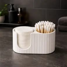 Porta Algodão e Cotonete Organizador de Banheiro Design Moderno Multiuso Prático