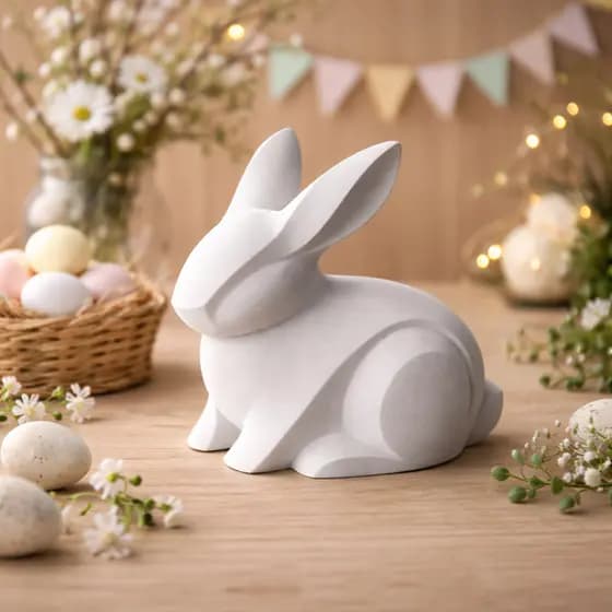 Coelho Decoração de Páscoa Enfeite Presente Coelhinho Decorativo Minimalista Moderno de Mesa