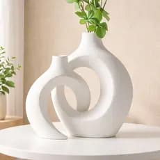 Vaso Decorativo Moderno Minimalista Escultura Plástico Sala Quarto Decoração Elegante Preto e Branco