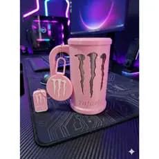 Kit Caneca porta lata Monster 3 in 1 | Com ou Sem Nome | Personalizado | Porta Lata +brinde