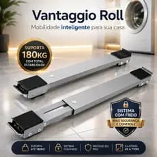 Suporte com Rodinhas Base Ajustável para Geladeira Fogão Móveis Pés Niveladores