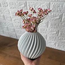Vaso de Cerâmica Espiral Redondo Off white para Decoração - Aparador, Sala de estar, Vaso decorativo