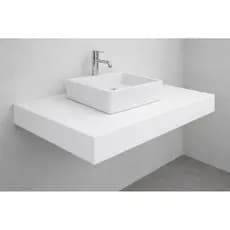 Bancada Branco Absoluto para Cuba de Sobrepor 60 70 80 cm Porcelanato Premium Luxo Pronta Entrega