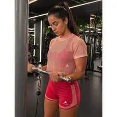 Conjunto Fitness Feminino 3 Peças Short Top e Camiseta Dry Fit Academia TRIÁ TRIAVE