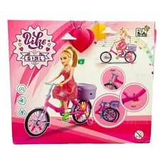Boneca Bicicleta Divertida Rosa Anda Sons Luzes Passeio Bike