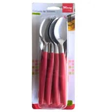 Conjunto De Talheres Home Em Aço Inox Vermelho 16 Peças