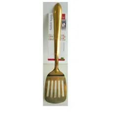 Espátula Vazada Em Aço Inox Dourado
