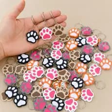 Kit 10/50 Chaveiros Patinhas de Gatos Cachorros Veterinária Brinde Festa Atacado Lembrancinha