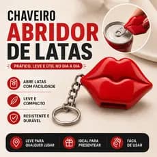 kit Chaveiro Abridor de Latas Modelo Beijo Preserva sua Unha Delicado Feminino Lembrancinha Atacado