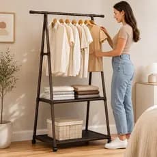 Arara Roupas Multiuso Organizador Roupa Casual Pendurar Ajustavel Design Moderno