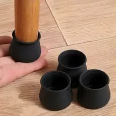 Kit 8 Protetor de Silicone para Pés de Cadeira e Mesa Redondo Pezinho Antiderrapante Banco Piso Proteção Móvel Madeira