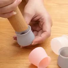 Kit 16 Protetor de Silicone para Pés de Cadeira e Mesa Redondo Pezinho Antiderrapante Banco Piso Proteção Móvel Madeira