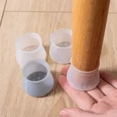 Kit 24 Protetor de Silicone para Pés de Cadeira e Mesa Redondo Pezinho Antiderrapante Banco Piso Proteção Móvel Madeira