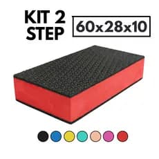 Kit 2 Step Academia 60x28x10 Duplo Fitness Jump Box Reabilitação Agachamento EVA Resistente Estepe