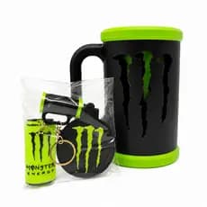 Porta lata energetico monster 473 ml kit chaveiro tampa abridor