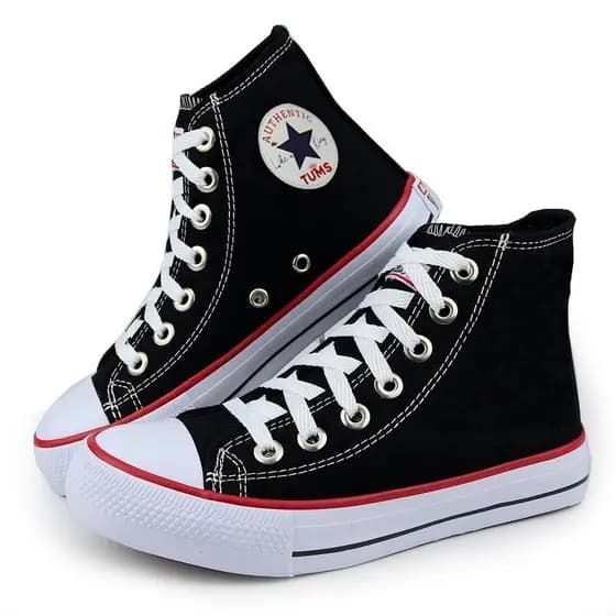 Tenis Feminino e Masculino All Preto Cano Alto Star Tradicional Premium Confortável