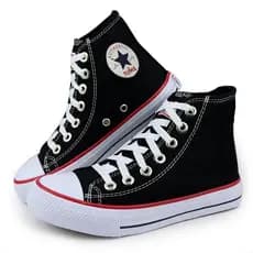 Tenis Feminino e Masculino All Preto Cano Alto Star Tradicional Premium Confortável
