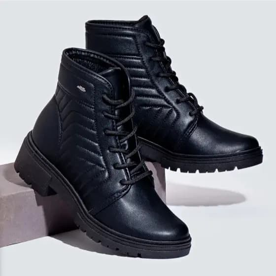 Bota Feminina Cano Curto Coturno All Black Modare MILLA Ultraconfort Moda 2026 34 Ao 39 Envio Express 24 HRS !